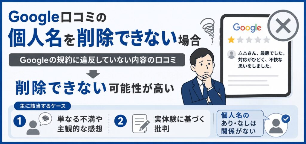 Google口コミの個人名を削除できない場合