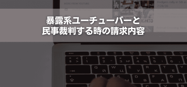 暴露系ユーチューバーと民事裁判する時の請求内容