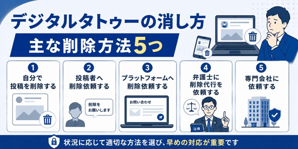 デジタルタトゥーの消し方【主な削除方法5つ】