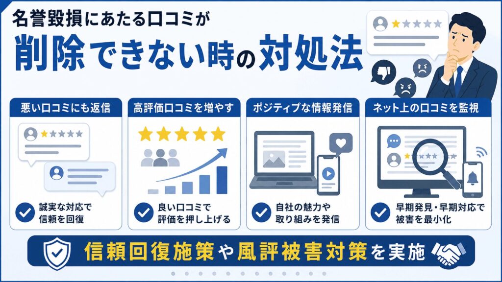 名誉毀損にあたる口コミが削除できない時の対処法
