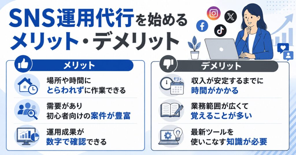 SNS運用代行を始めるメリット・デメリット