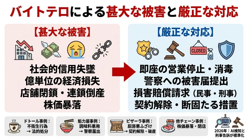 バイトテロによる企業の被害とその後の対応