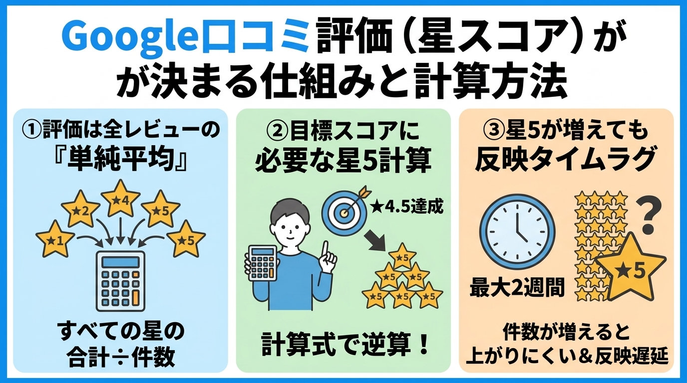 Google口コミの評価が決まる仕組みと計算方法