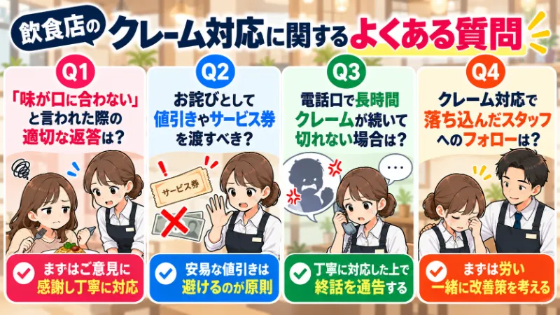 飲食店のクレーム対応に関するよくある質問