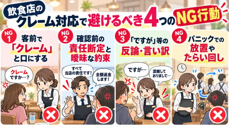 飲食店のクレーム対応で避けるべき4つのNG行動